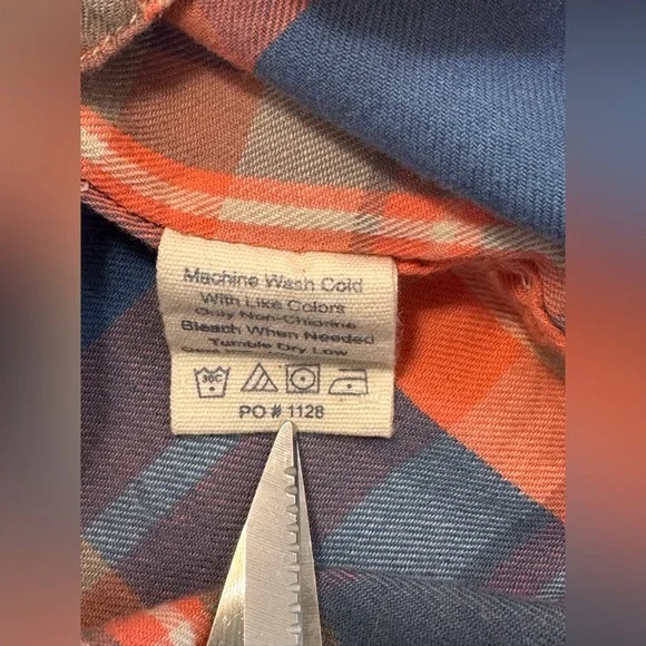 The Normal Brand Shirt Mens Med Blue Orange Plaid Flannel Grunge Mountains Cabin - Picture 7 of 8